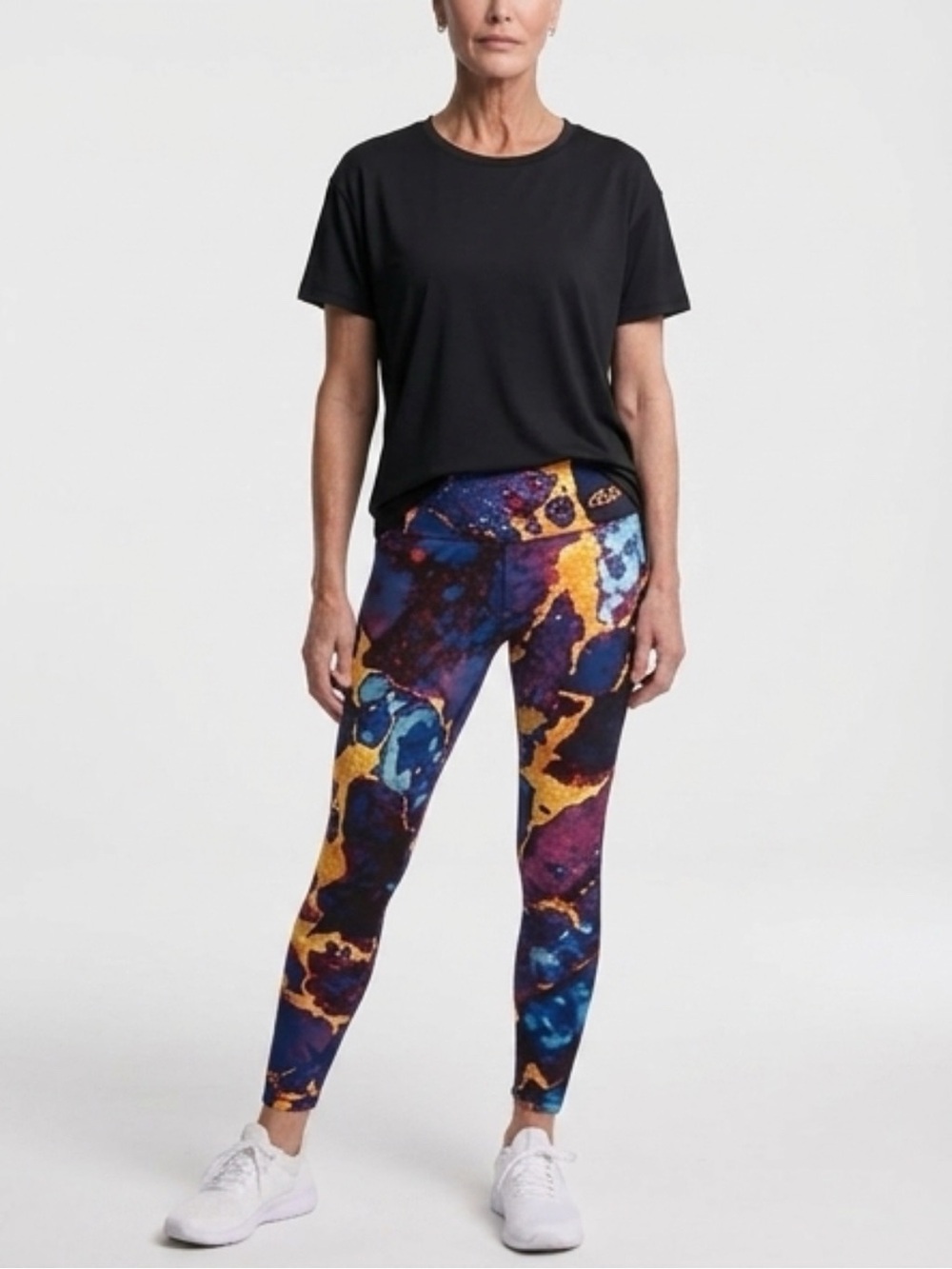 Vibrant Blue and Gold Leggings Agstractapparel.com